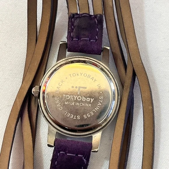 TOKYObay Vintage 90s 00s Watch with Purple Suede Leather Band